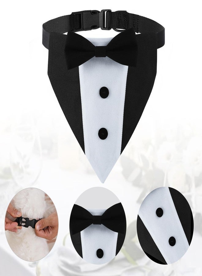COSLANLEE Dog Wedding Collar Outfit 2pcs Set Include Dog Tuxedo Attire and Mini Pet Ring Bearer Holder Pouch Box for for Proposal Engagement Wedding Ceremony Party(L) - Image 4